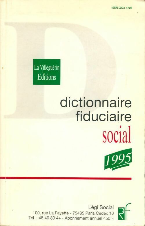 Dictionnaire fiduciaire social 1995 - Collectif - Livre