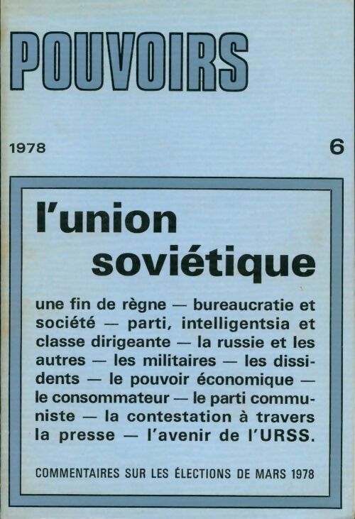 Pouvoirs n°6 : L'union soviétique - Collectif - Livre