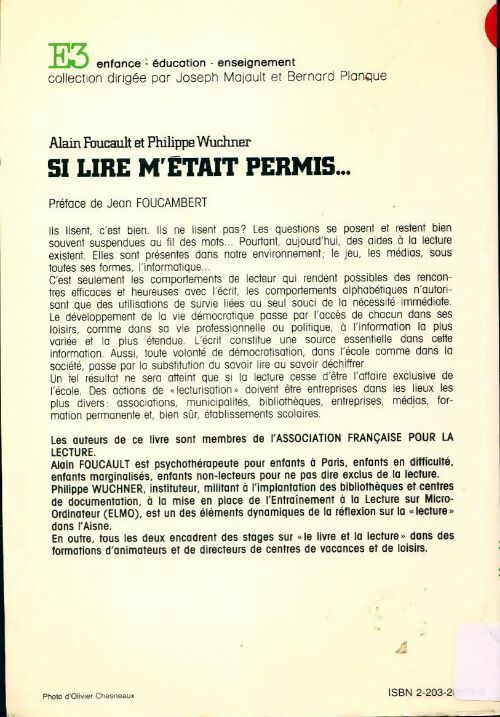 Si lire m'était permis - Alain Foucault - Livre