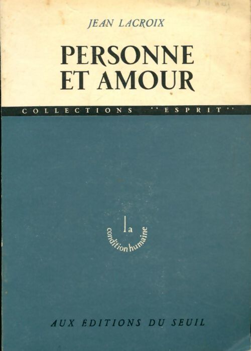 Personne et amour - Jean Lacroix - Livre