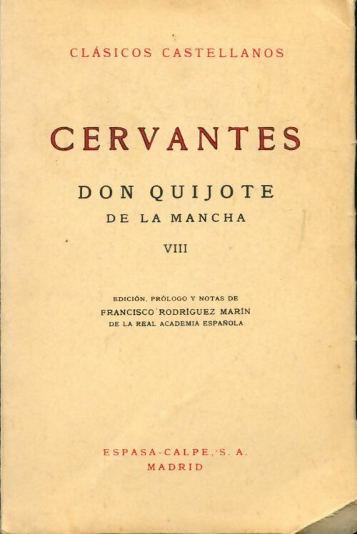 Don Quijote de la Mancha Tome VIII - Miguel De Cervantès - Livre