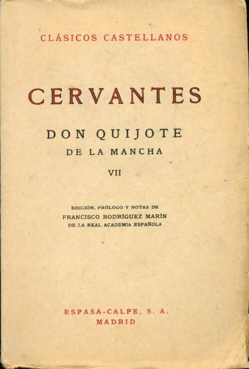Don Quijote de la Mancha Tome VII - Miguel De Cervantès - Livre
