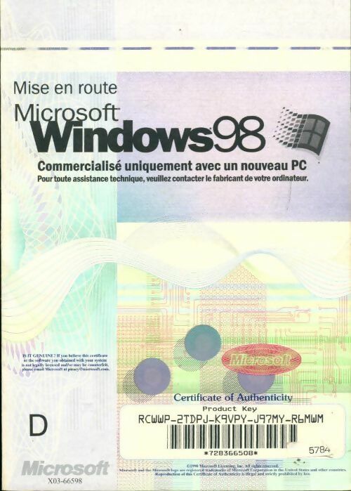 Mise en route Microsoft Windows 98 - Collectif - Livre