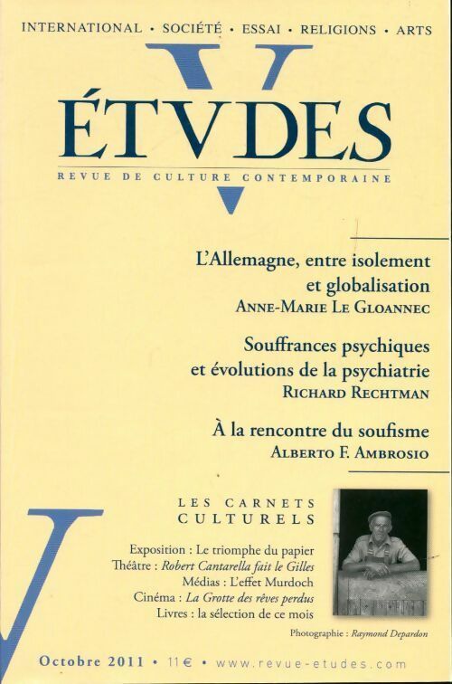 Études n°415-4 : L'Allemagne, entre isolement et globalisation / Souffrances psychiques - Collectif - Livre