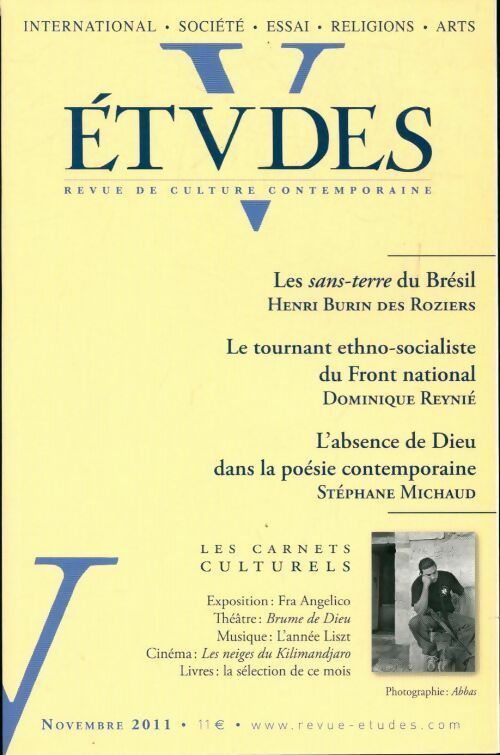 Études n°415-5 : Les sans-terre du Brésil / Le tournant ethno-socialiste / ... - Collectif - Livre
