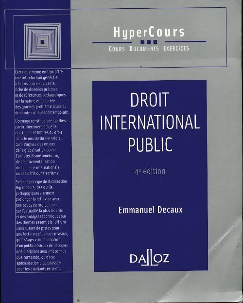 Droit international public - Emmanuel Decaux - Livre