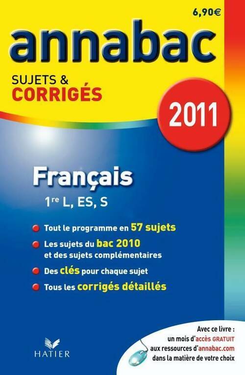 Français 1re L, ES, S Sujets corrigés 2011 - Sylvie Dauvin - Livre