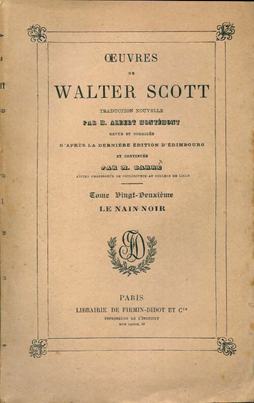 Le nain noir - Walter Scott - Livre