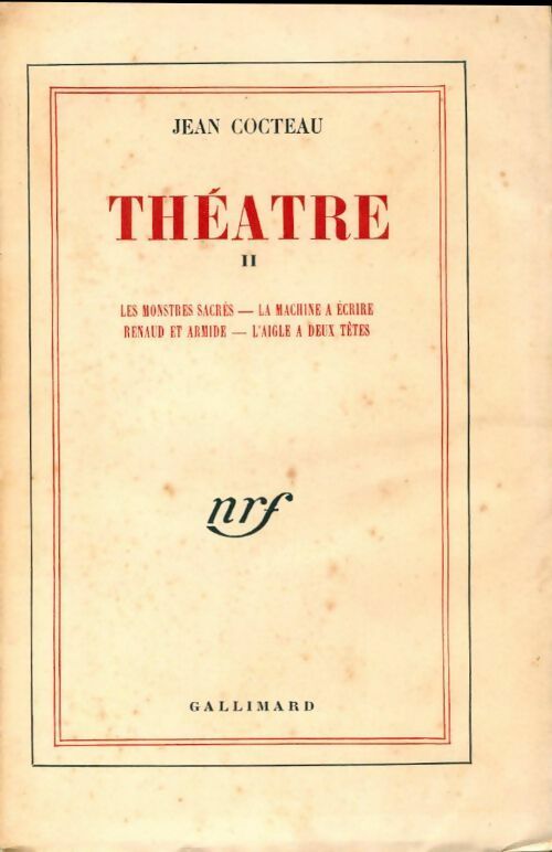 Théâtre Tome II - Jean Cocteau - Livre