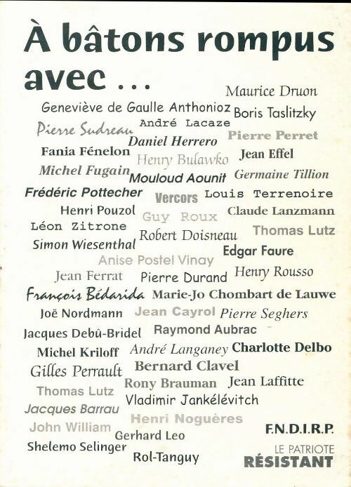 A bâtons rompus avec... - Collectif - Livre