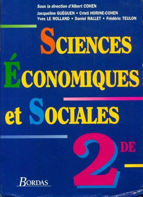 Sciences économiques et sociales Seconde - Albert Cohen - Livre