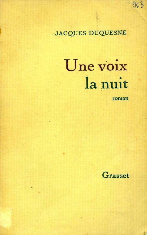 Une voix la nuit - Jacques Duquesne - Livre