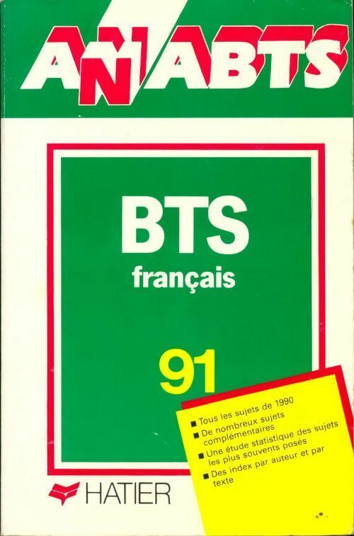 Français BTS 1991 - Collectif - Livre