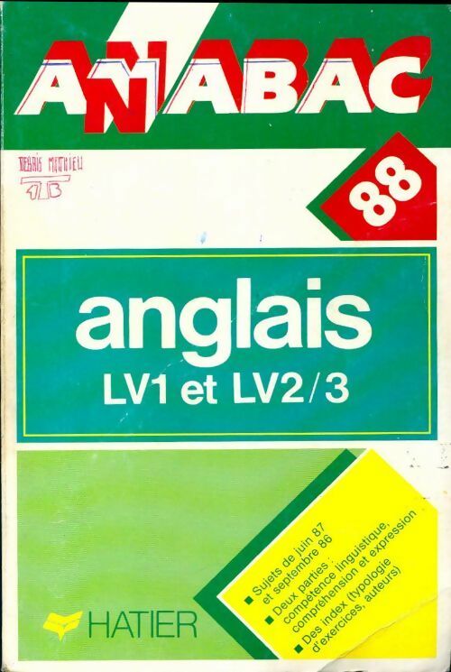 Anglais lv1 et lv2/3 1988 - Collectif - Livre