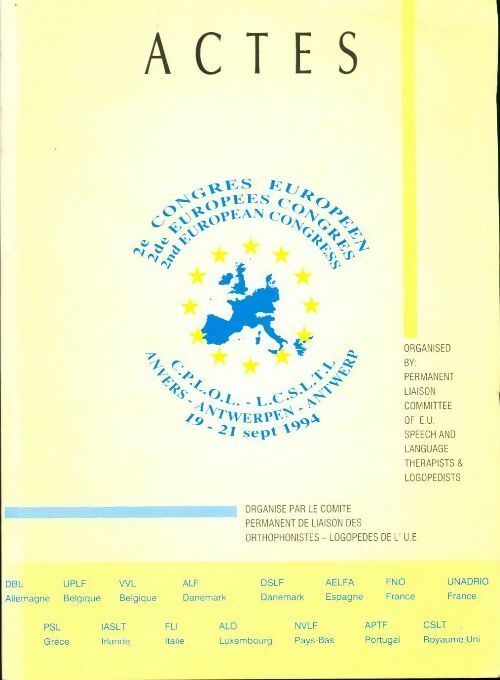 Actes du 2e congrès européen de pathologie de la parole et du langage - Collectif - Livre