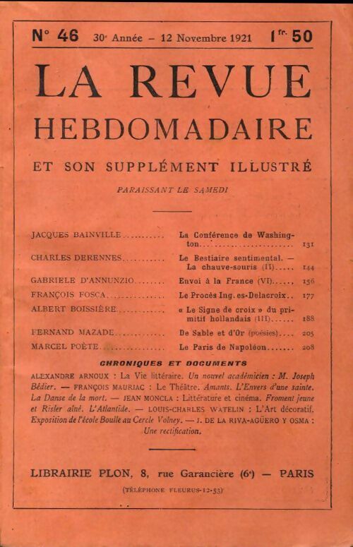 La revue hebdomadaire 30e année n°46 - Collectif - Livre
