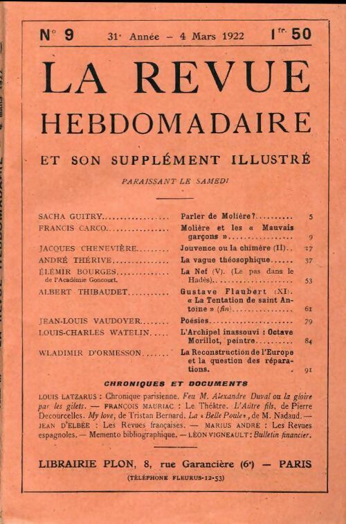 La revue hebdomadaire 31e année n°9 - Collectif - Livre