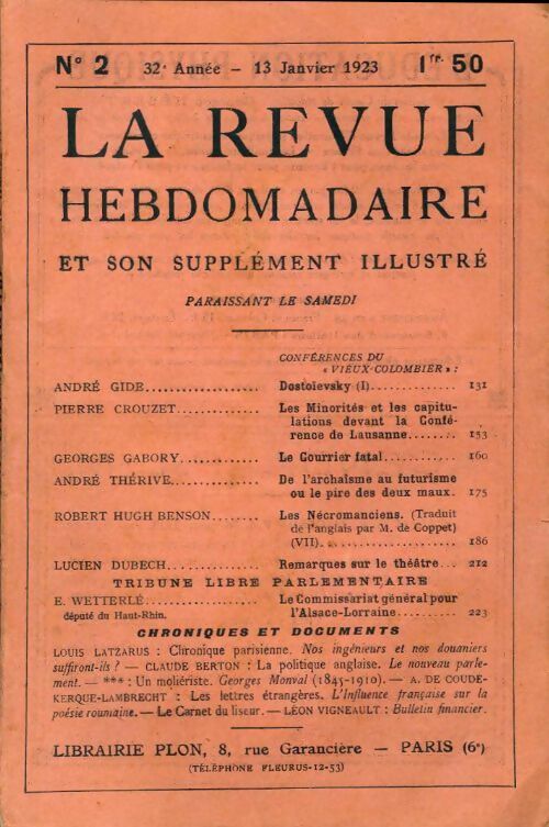 La revue hebdomadaire 32e année n°2 - Collectif - Livre