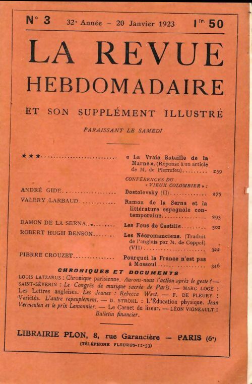 La revue hebdomadaire 32e année n°3 - Collectif - Livre