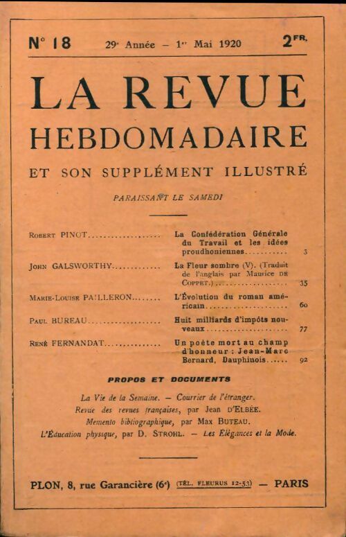 La revue hebdomadaire 29e année n°18 - Collectif - Livre