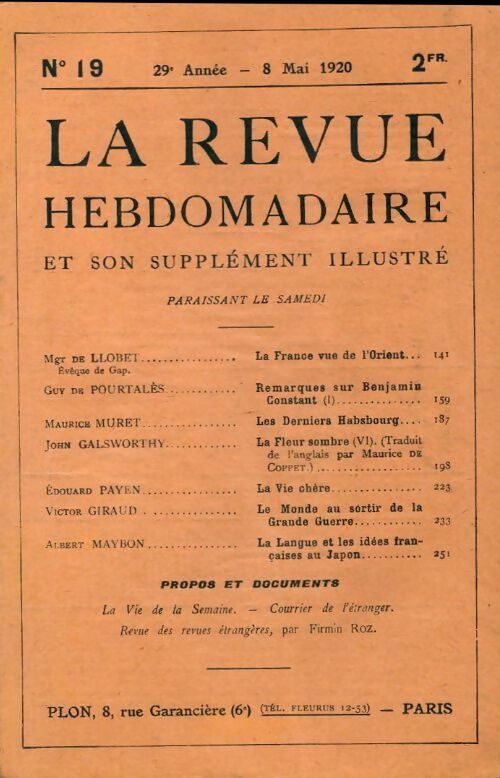 La revue hebdomadaire 29e année n°19 - Collectif - Livre