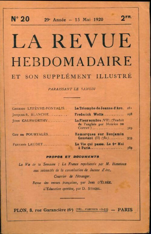 La revue hebdomadaire 29e année n°20 - Collectif - Livre