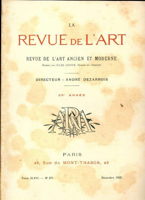 Revue de l'art ancien et moderne n°271 - Collectif - Livre