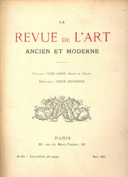 Revue de l'art ancien et moderne n°214 - Collectif - Livre