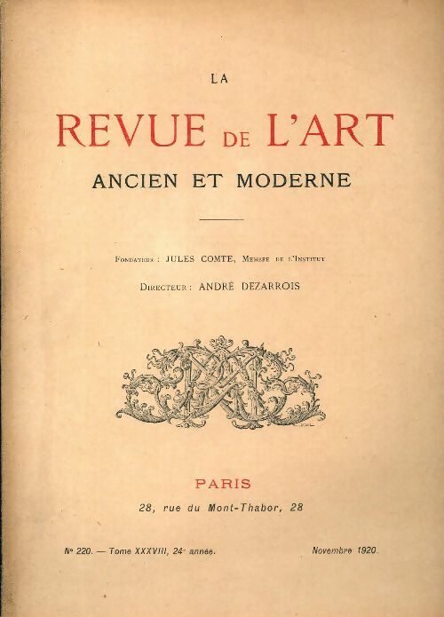 Revue de l'art ancien et moderne n°220 - Collectif - Livre