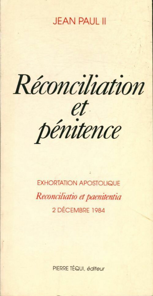 Réconciliation et pénitence - Jean-Paul II - Livre