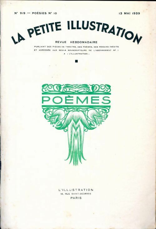 La petite illustration n°919 Poésies n°10 - Collectif - Livre