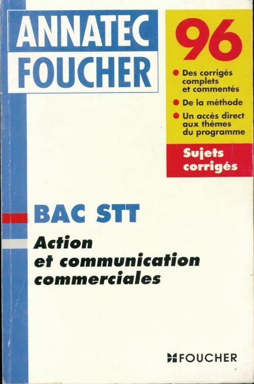 Action et communication commerciales Bac STT Sujets corrigés 1996 - Igman - Livre
