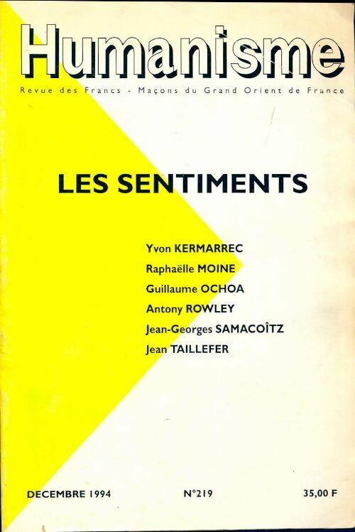 Humanisme 219 : Les sentiments - Collectif - Livre