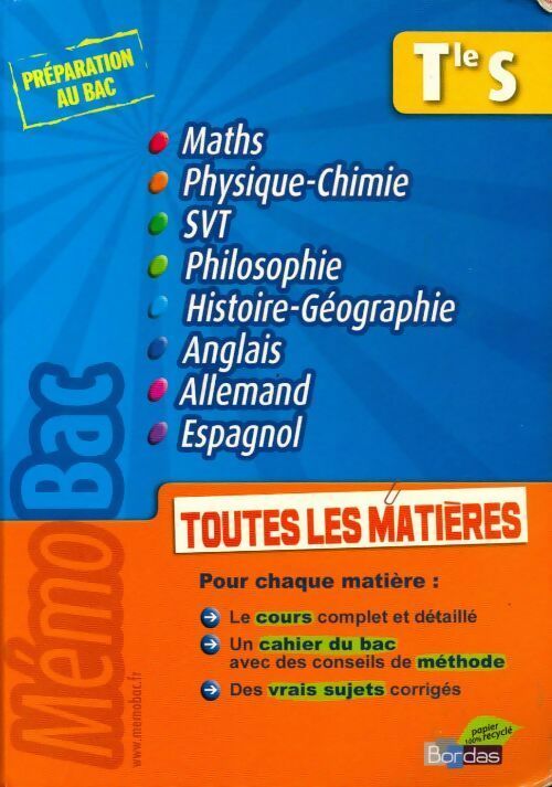 Toutes les matières Terminale S - Collectif - Livre