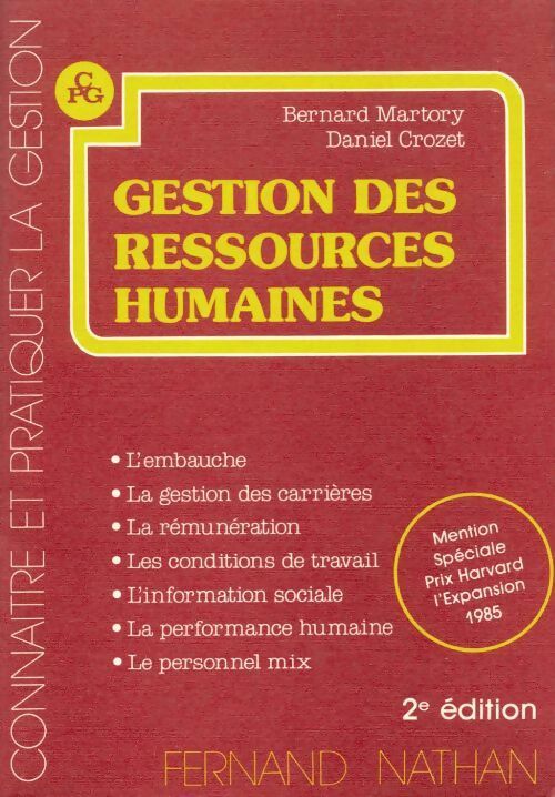 Gestion des ressources humaines - Bernard Martory, Daniel Crozet - Livre