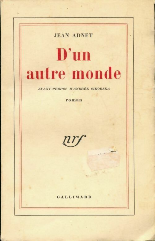 D'un autre monde - Adnet Jean - Livre