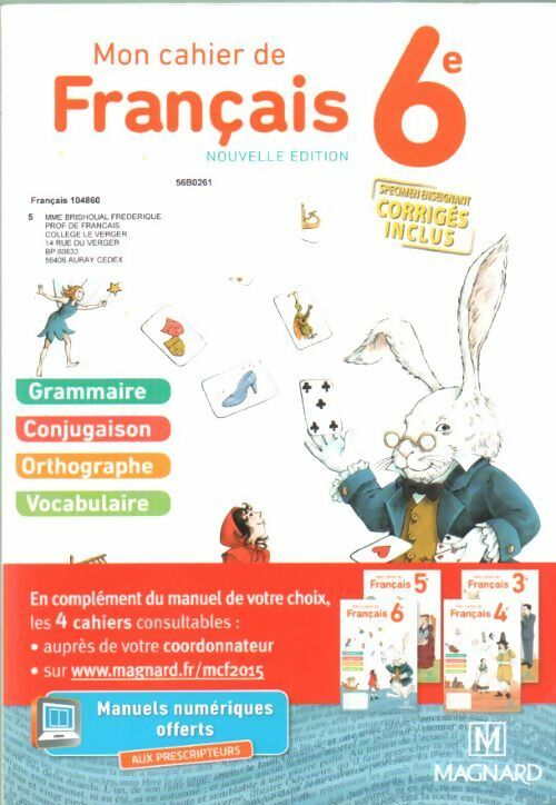 Mon cahier de français 6e - Yves Caron - Livre