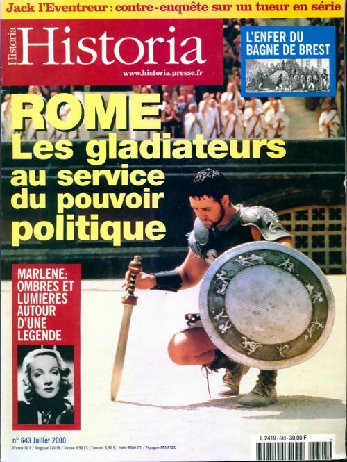 Historia n°643 : Rome. Les gladiateurs au service du pouvoir politique - Collectif - Livre