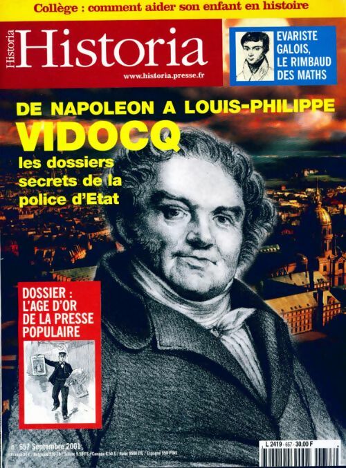 Historia n°657 : Vidocq, les dossiers secrets de la police d'Etat - Collectif - Livre