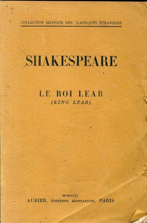 Le roi Lear - William Shakespeare - Livre