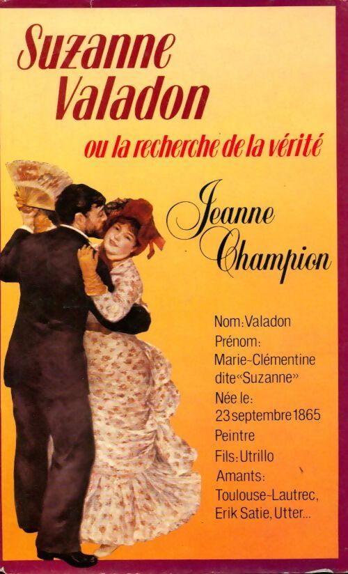 Suzanne Valadon ou la recherche de la vérité - Jeanne Champion - Livre