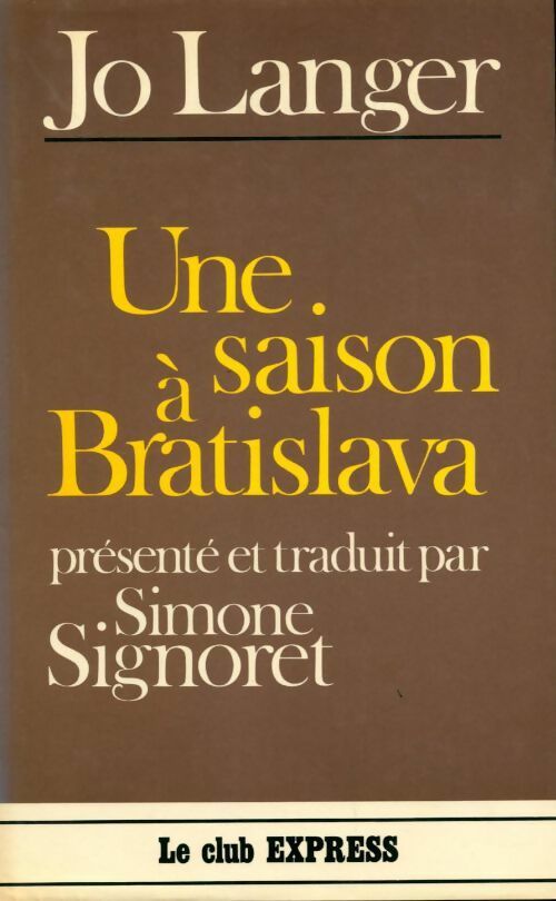 Une saison à Bratislava - Jo Langer - Livre