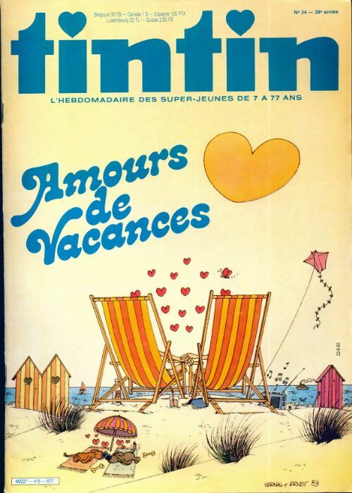 Tintin n°415 : Amours de vacances - Collectif - Livre