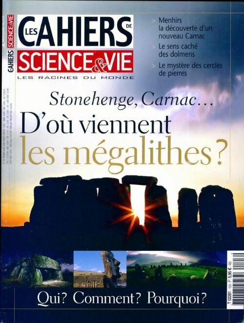 Les cahiers de science & vie n°103 : Stonhenge, Carnac... - Collectif - Livre
