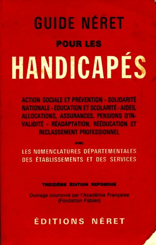 Guide Néret pour les handicapés - Inconnu - Livre