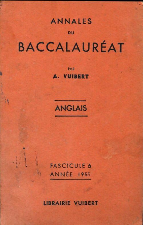 Annales du BAC 1955 : Anglais - Inconnu - Livre