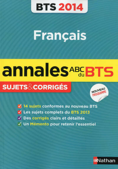 Français BTS Sujets & corrigés 2014 - Miguel Degoulet - Livre