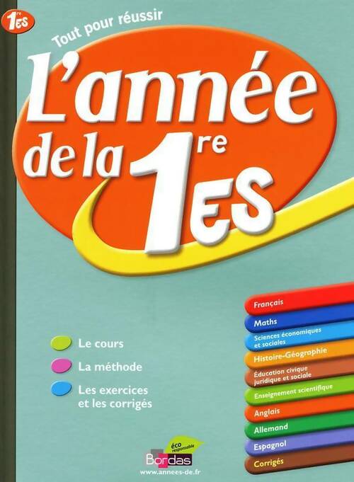 L'année de la 1ère ES - Sophie Pailloux-Riggi - Livre