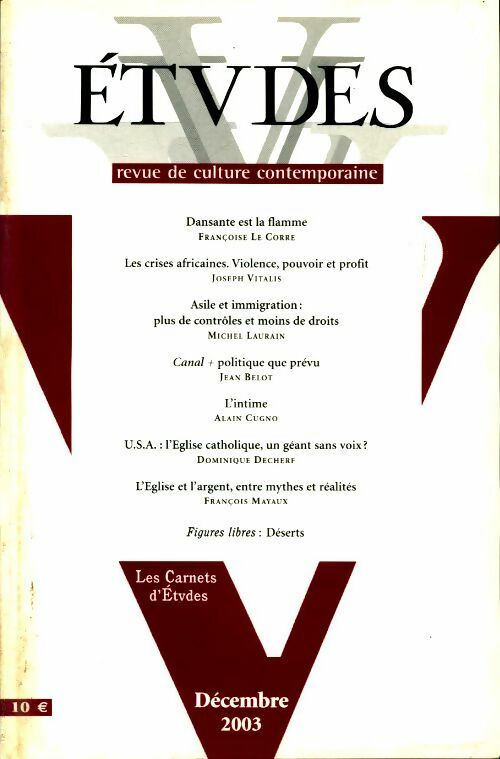 Etudes n°399-6 - Collectif - Livre