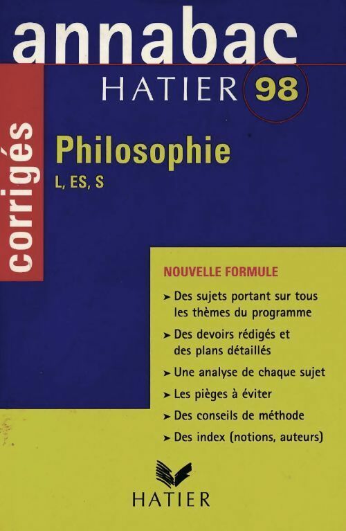 Philosophie Terminales L, ES, S Corrigés 1998 - Joseph Duruy - Livre